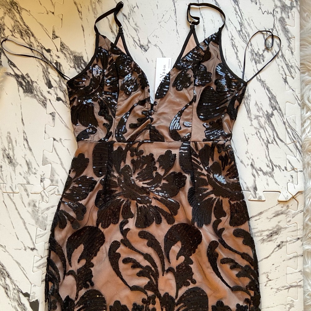 Sequin Overlay Dress